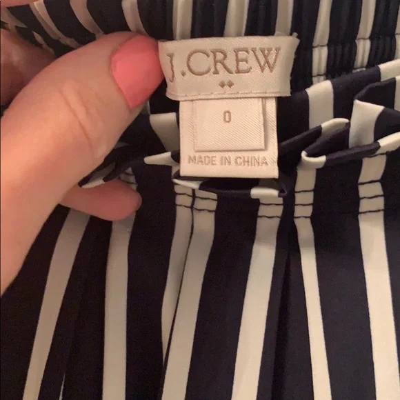 Women’s J Crew Striped Pleated Midi Skirt - Sz 0 - Picture 3 of 11
